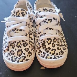 Leopard Print Sneakers with White Laces
